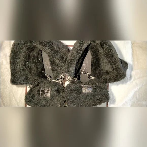 Coach Signature Patterned Black and Grey Tailor Hiking Boots Size 7.5 - Picture 8 of 12